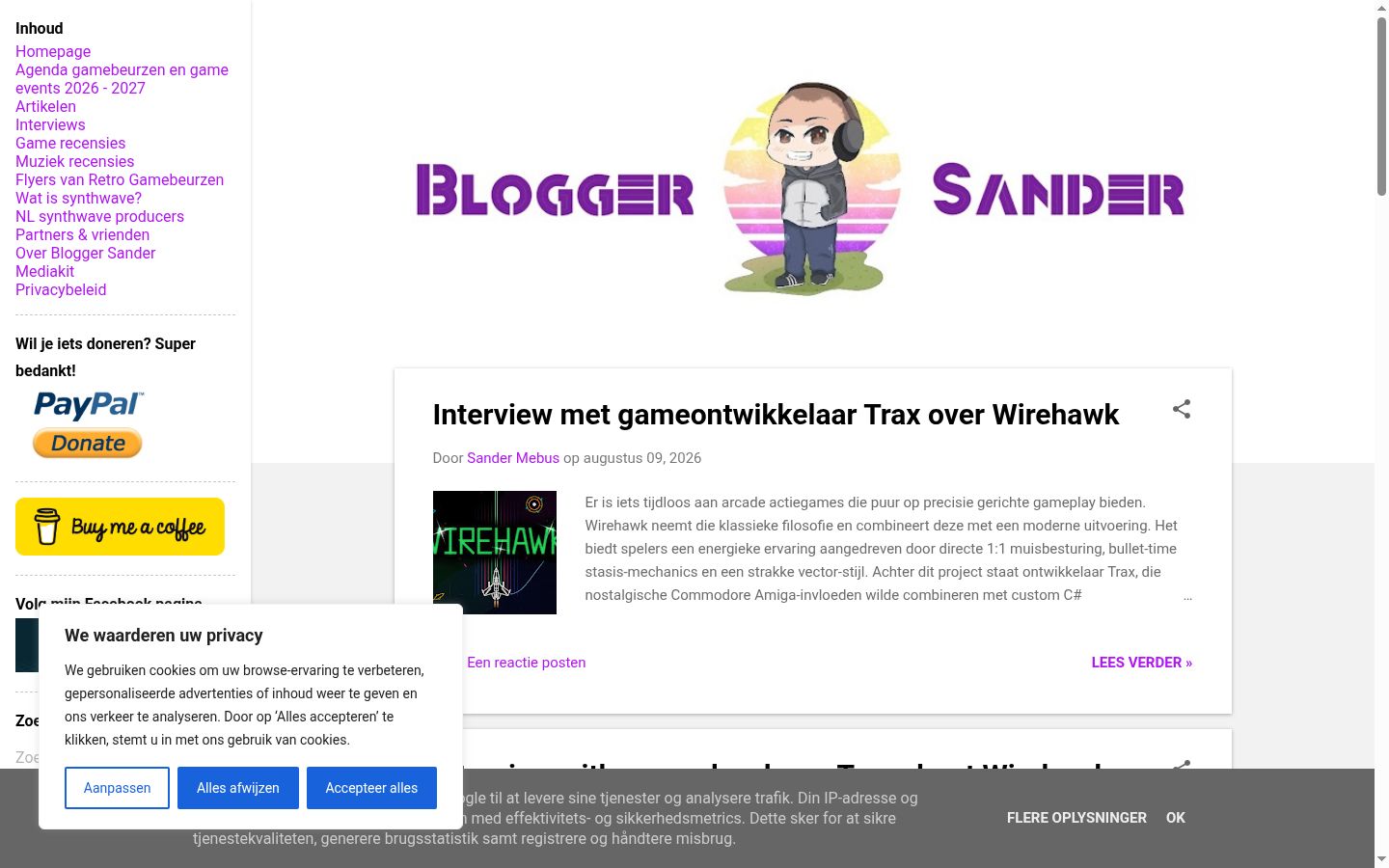 Screenshot des Einwilligungsbanners vor jeglicher Interaktion