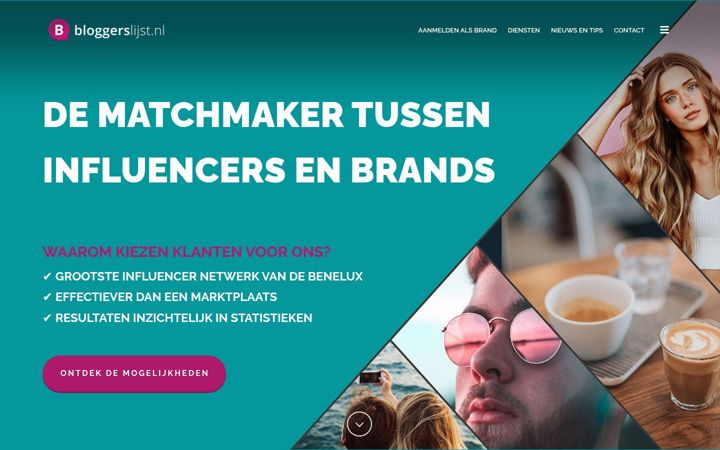 Screenshot stránky bloggerslijst.nl