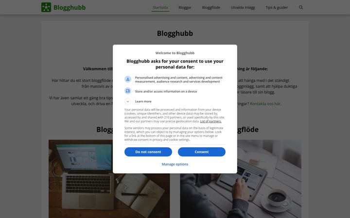 Screenshot of blogghubb.se