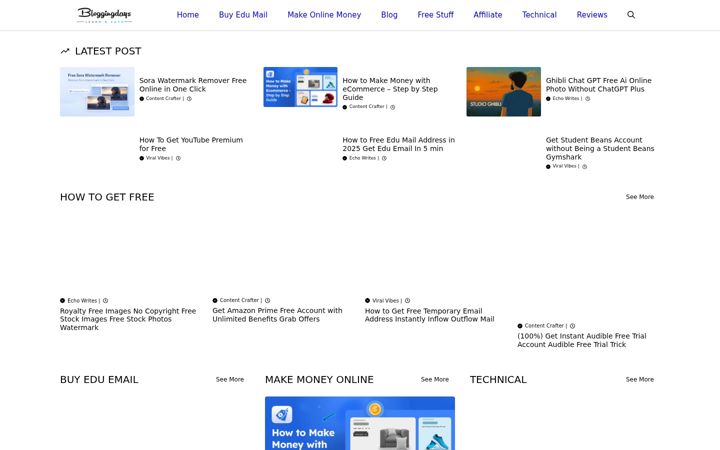 Screenshot stránky bloggingdays.com