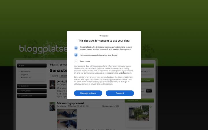 Screenshot of bloggplatsen.se