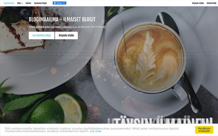 Screenshot of blogimaailma.fi