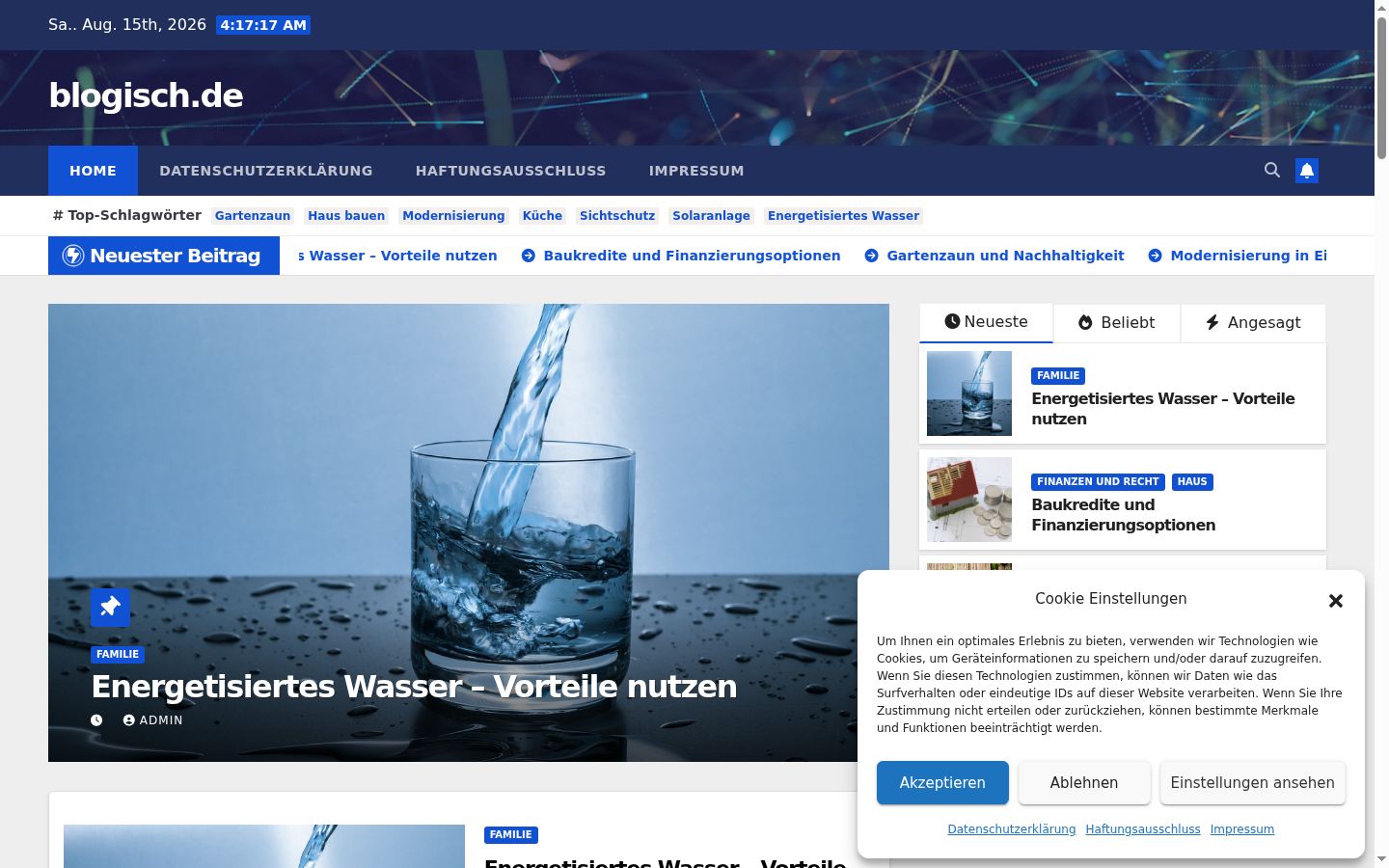 Ekrānuzņēmums ar piekrišanas baneri, kas tika rādīts pirms jebkādas mijiedarbības