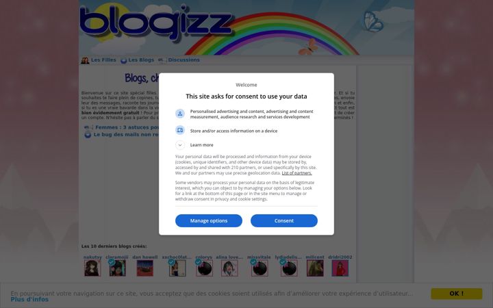 Screenshot of blogizz.com