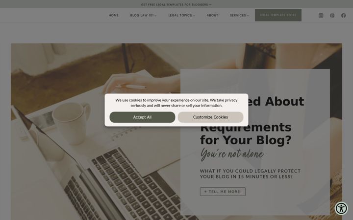 Screenshot of bloglawguide.com