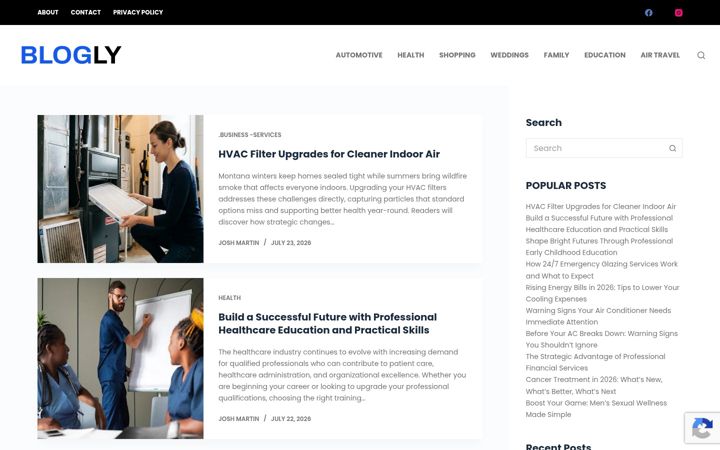 Screenshot of blogly.org