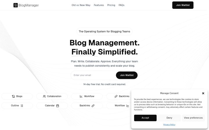 Screenshot of blogmanager.app