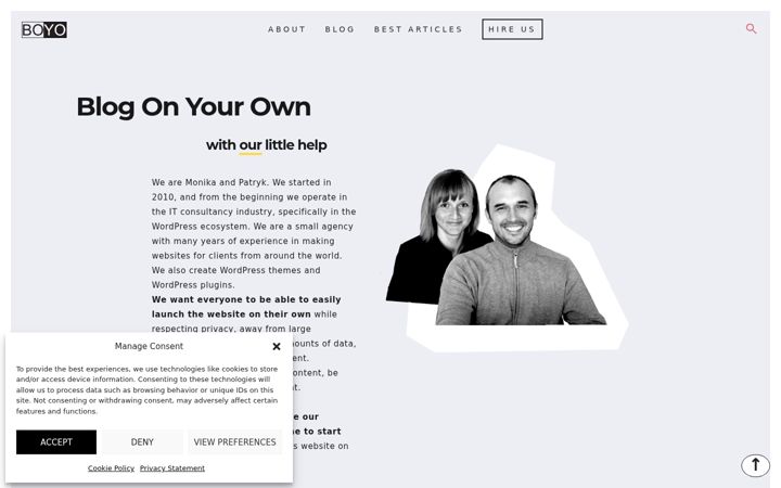 Screenshot of blogonyourown.com