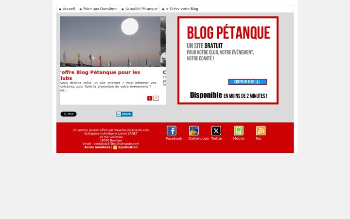 Screenshot of blogpetanque.com