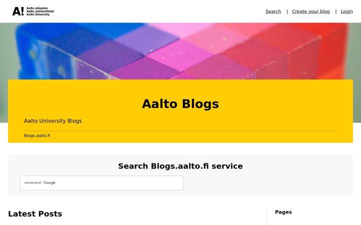 Screenshot of blogs.aalto.fi