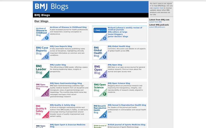 Screenshot of blogs.bmj.com