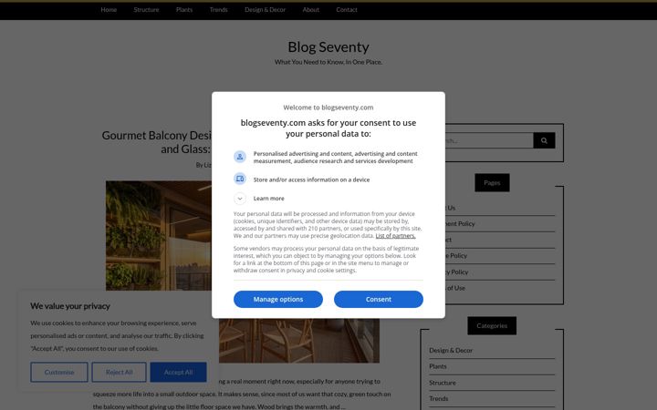 Screenshot of blogseventy.com