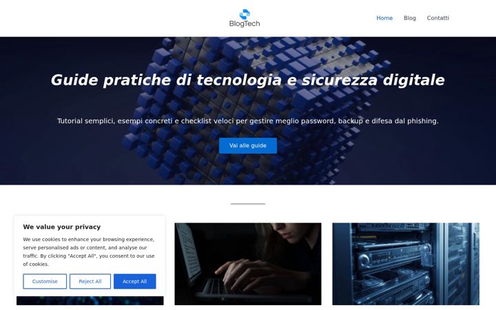 Screenshot stránky blogtech.altervista.org