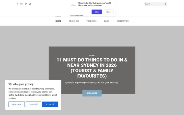 Screenshot of blogthattravels.com