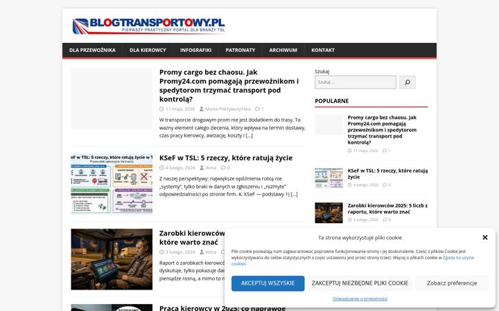 Screenshot of blogtransportowy.pl
