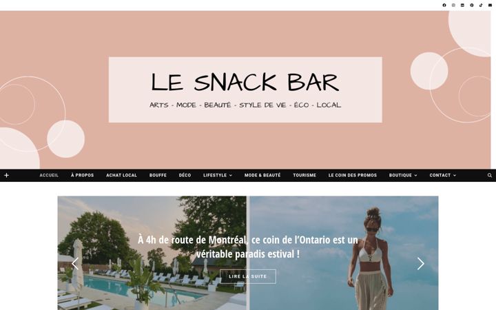 Screenshot of bloguelesnackbar.com