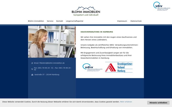 Screenshot of blohm-immobilien.de
