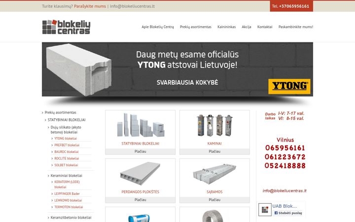 Screenshot stránky blokeliucentras.lt