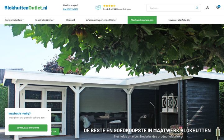 Skjermbilde av blokhuttenoutlet.nl