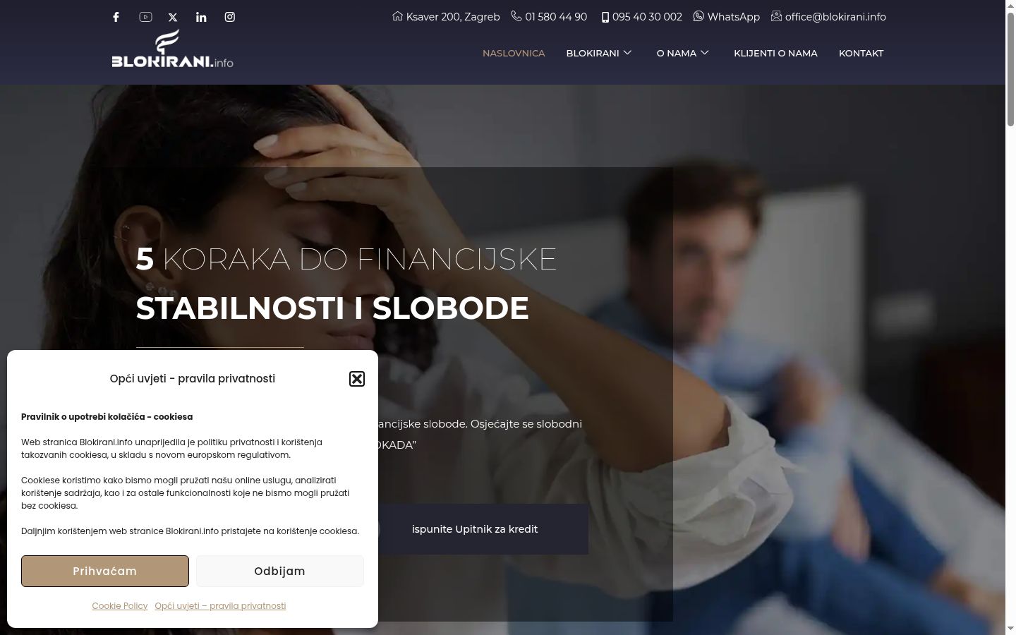 Ekrānuzņēmums ar piekrišanas baneri, kas tika rādīts pirms jebkādas mijiedarbības