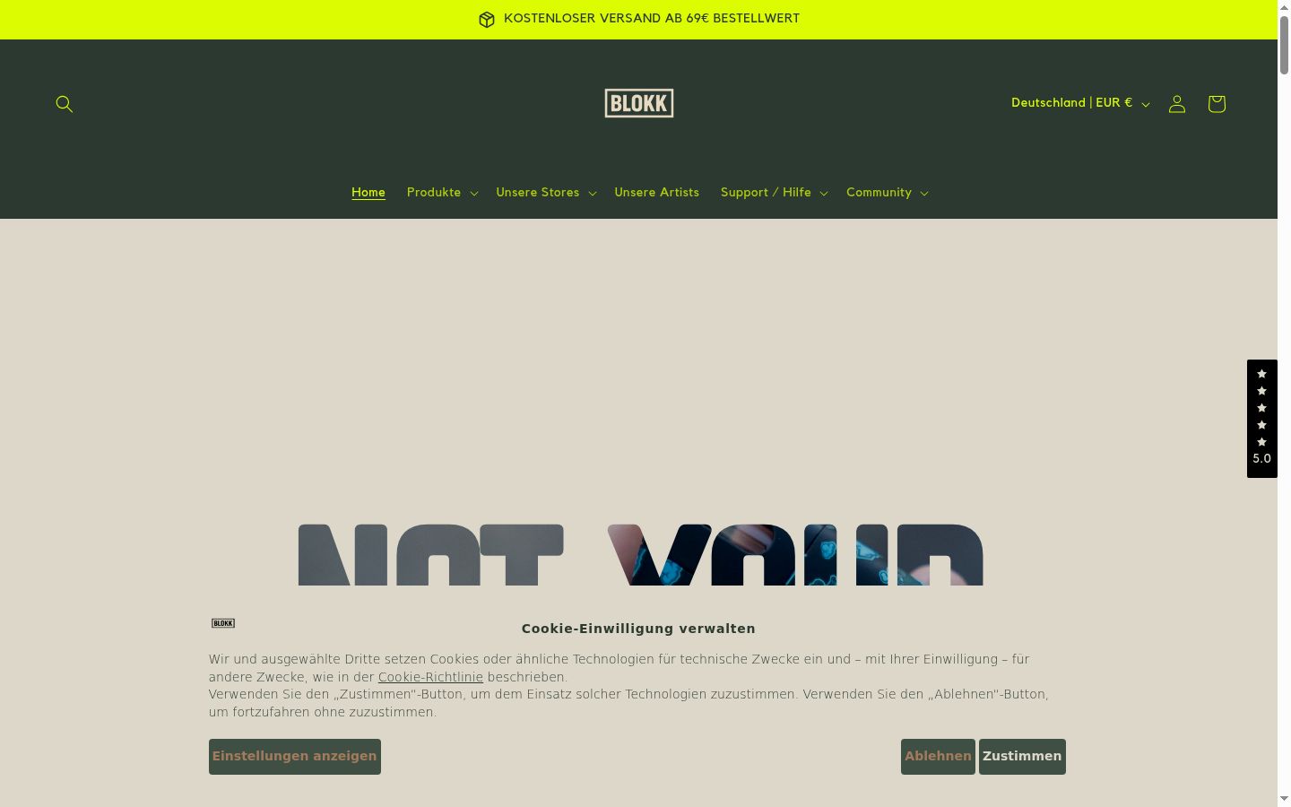 Screenshot of the consent banner shown before any interaction
