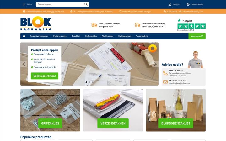 Skærmbillede af blokpackaging.com