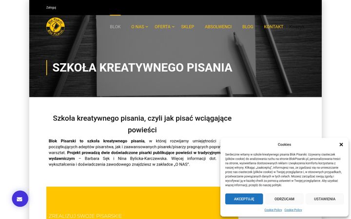 Zrzut ekranu blokpisarski.pl