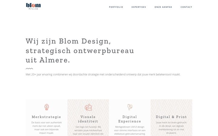 Screenshot of blom-design.nl