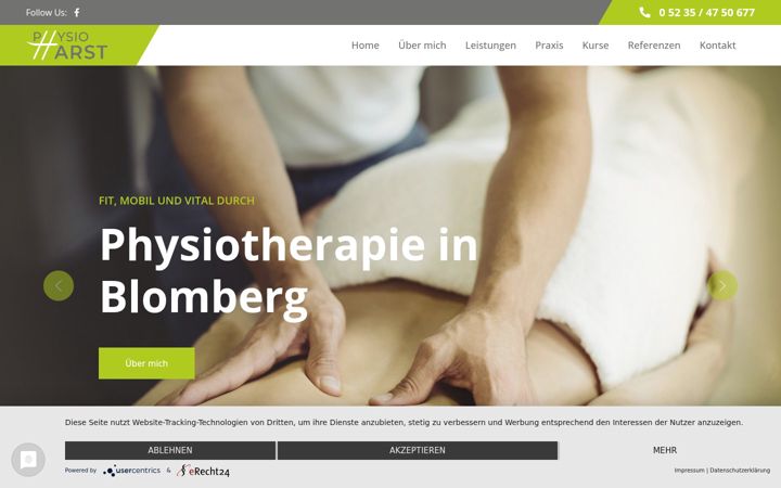 Screenshot of blomberg-physio.de