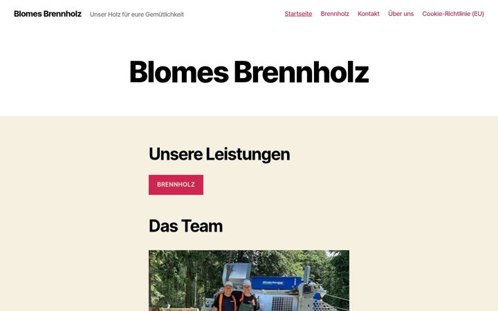 Screenshot of blomesbrennholz.de