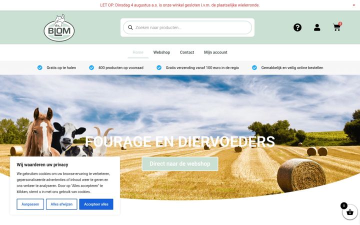 Screenshot of blomfourage-diervoeders.nl