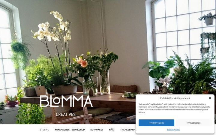 Screenshot of blomma.fi
