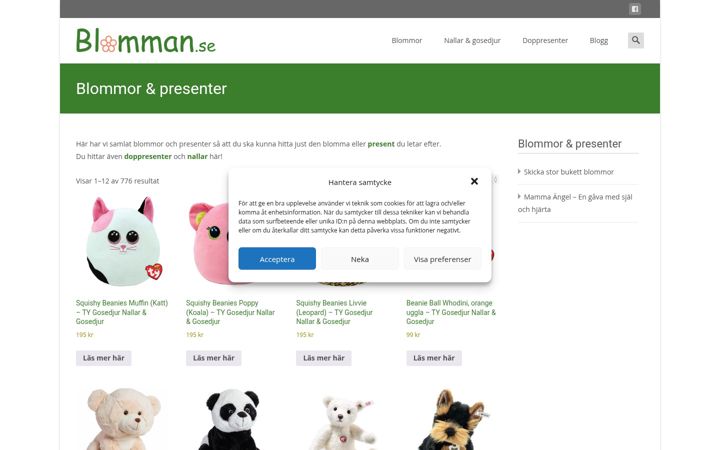Screenshot of blomman.se