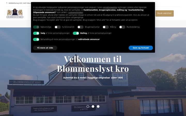 Screenshot of blommenslyst-kro.dk