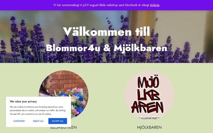 Screenshot of blommor4u.nu