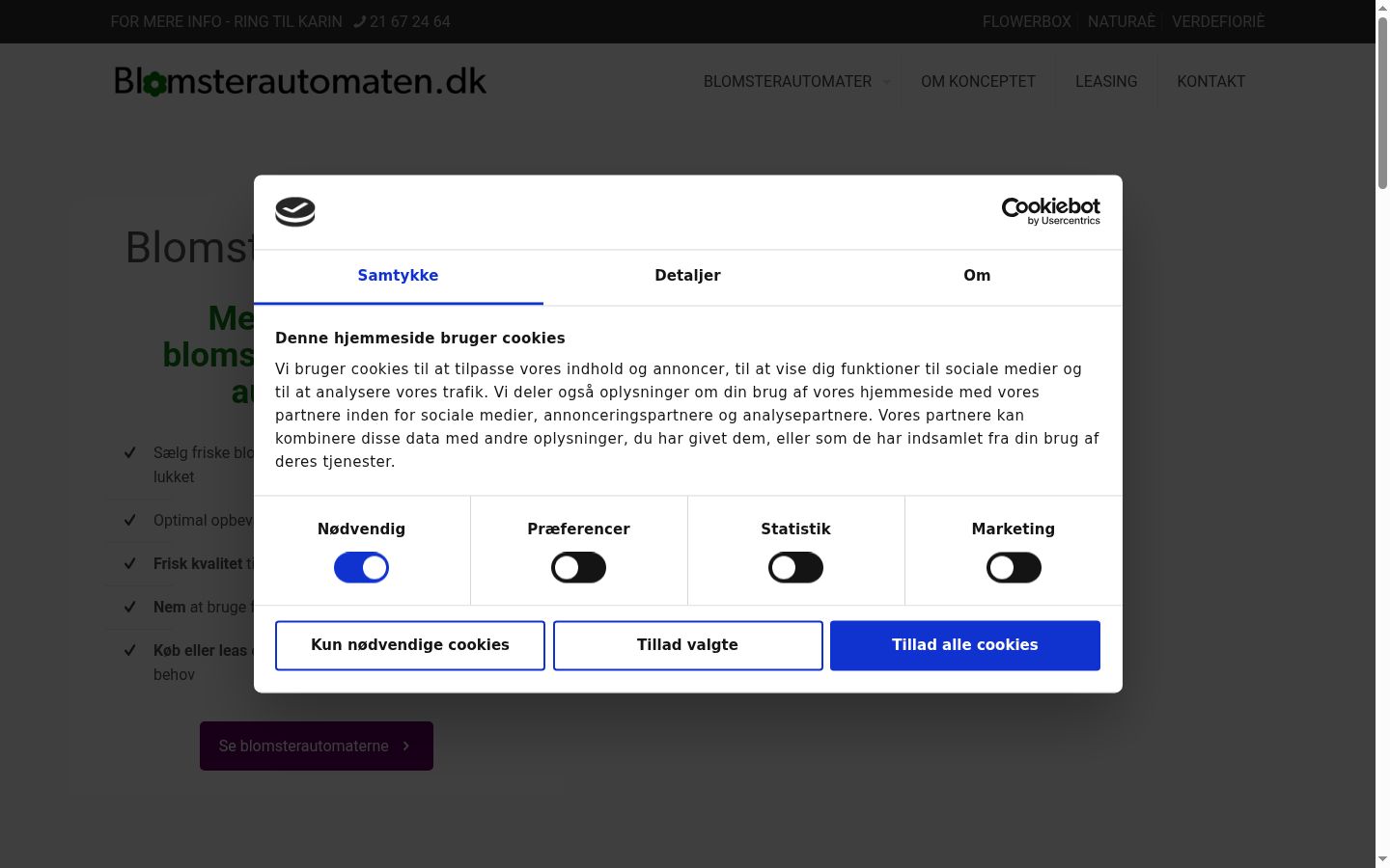 Screenshot of the consent banner shown before any interaction