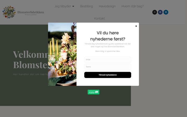 Screenshot of blomsterfabrikken.dk