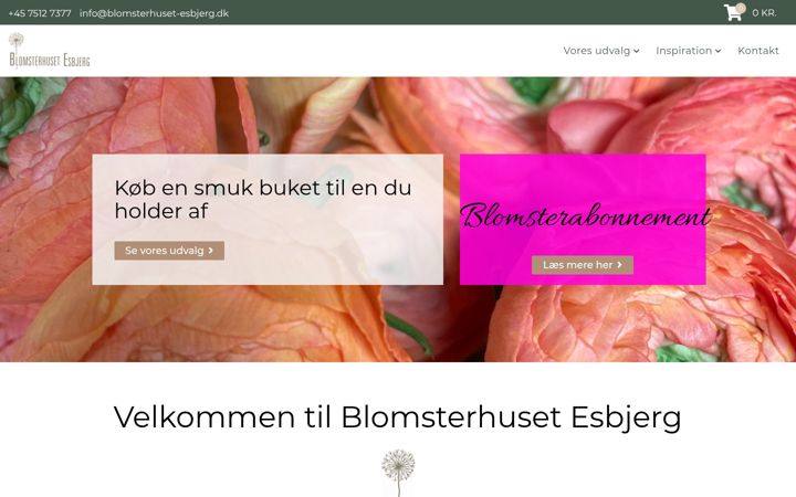 Screenshot of blomsterhuset-esbjerg.dk