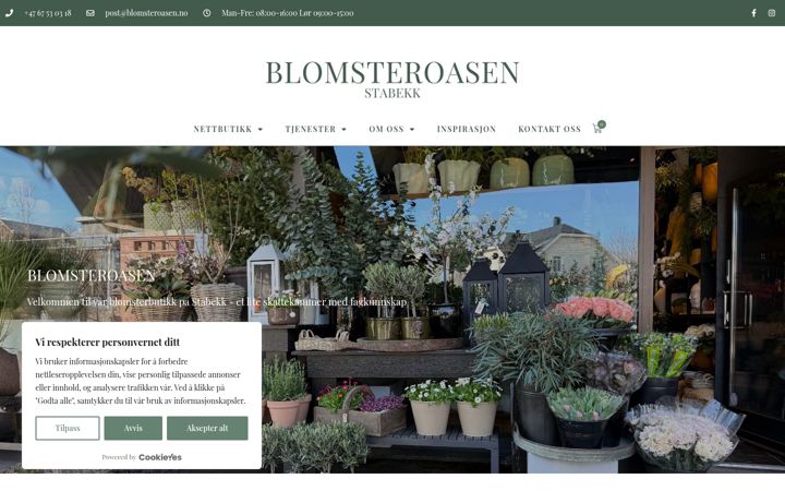 Екранна снимка на blomsteroasen.no
