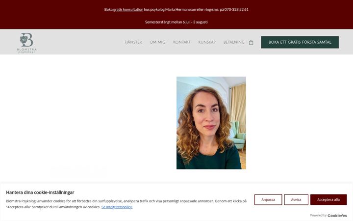 Screenshot ta' blomstrapsykologi.se