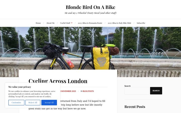 Screenshot ta' blondebirdonabike.com