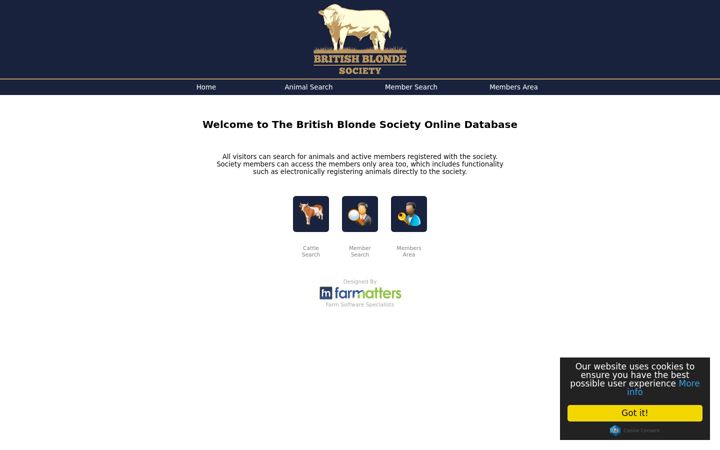 Screenshot of blondecattleonline.co.uk