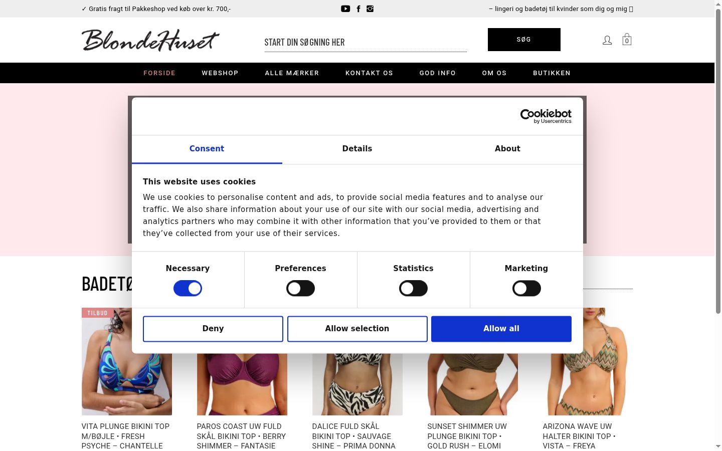 Screenshot of the consent banner shown before any interaction