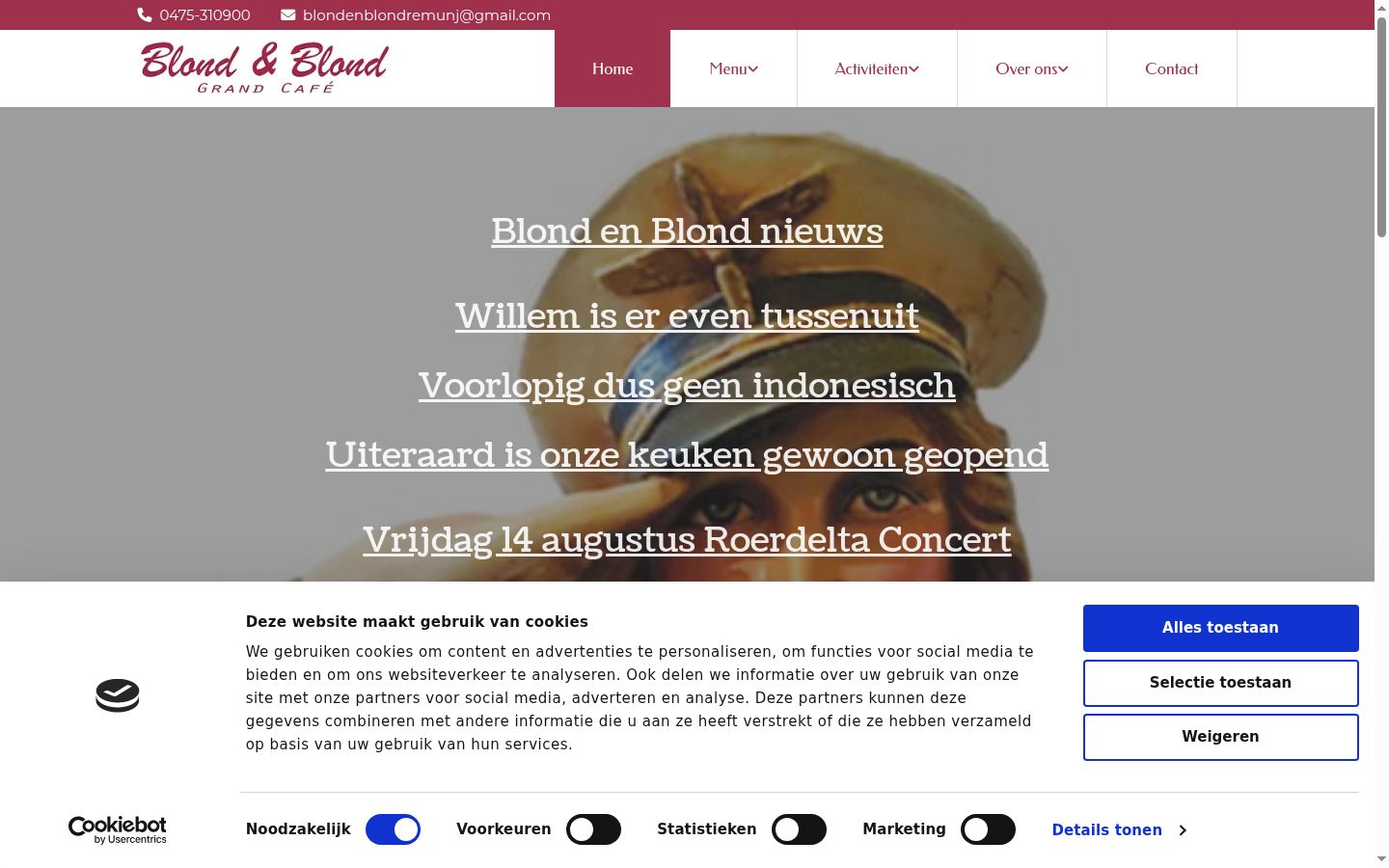 Screenshot del banner di consenso mostrato prima di qualsiasi interazione