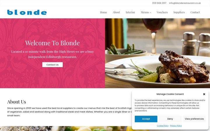 Screenshot of blonderestaurant.co.uk