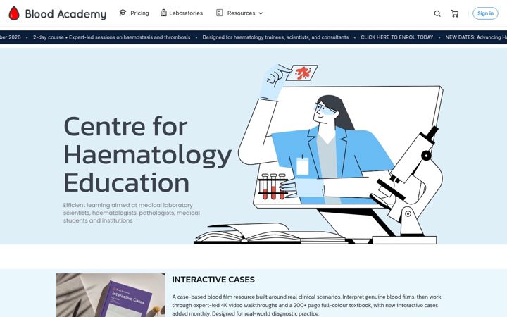 Screenshot of blood-academy.com