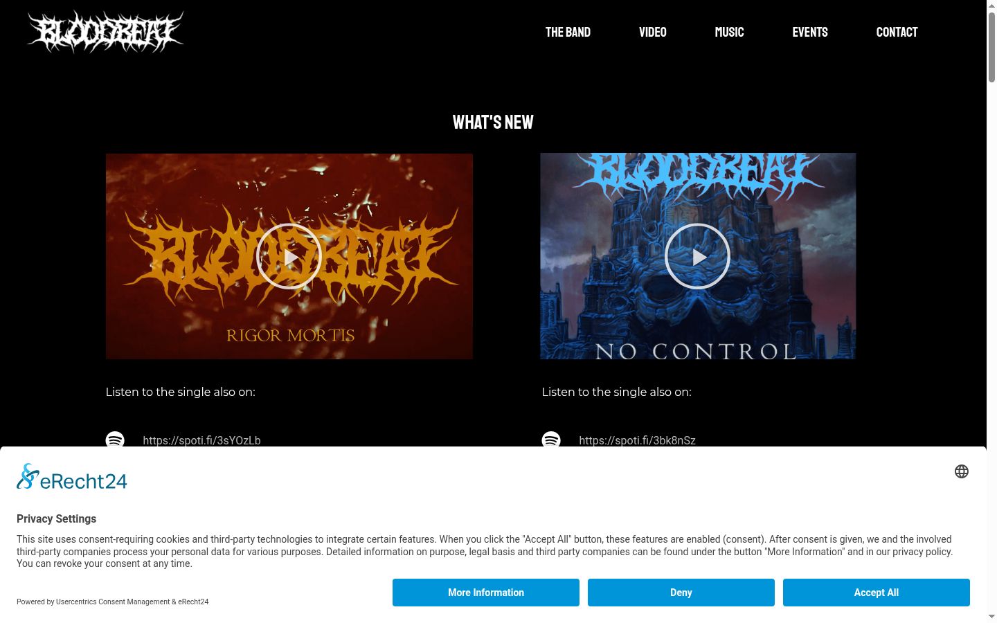 Screenshot of the consent banner shown before any interaction