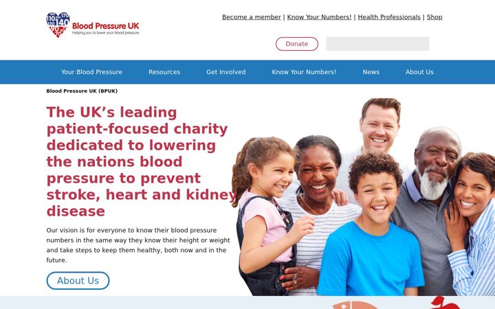 Screenshot di bloodpressureuk.org