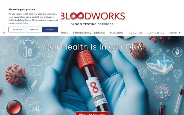 Captura de pantalla de bloodworks.ie