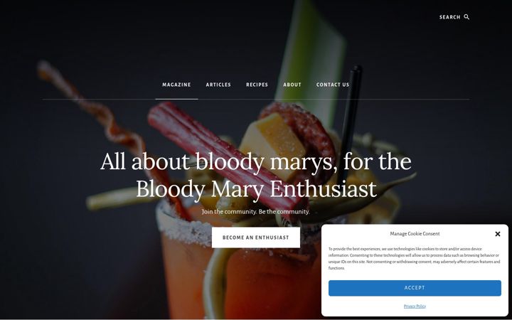 Captura de ecrã de bloodymaryenthusiast.com